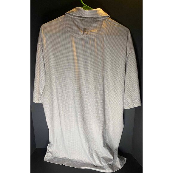 FootJoy Polo Mens M Gray Performance Golf Gingham Plaid Shirt - Picture 2 of 7